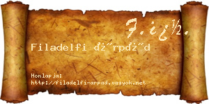 Filadelfi Árpád névjegykártya